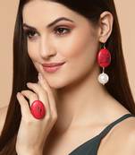 Red pearl earrings