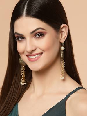 Green pearl earrings 1