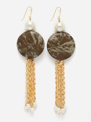 Green pearl earrings 3