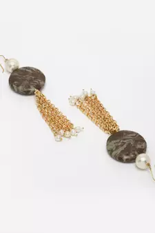 Green pearl earrings