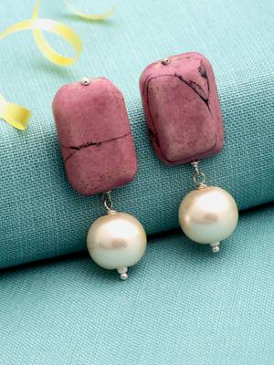 Pink pearl earrings 2
