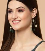 Green pearl earrings