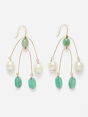 Green pearl earrings 3