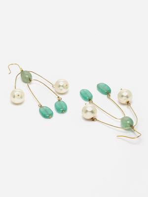 Green pearl earrings 4