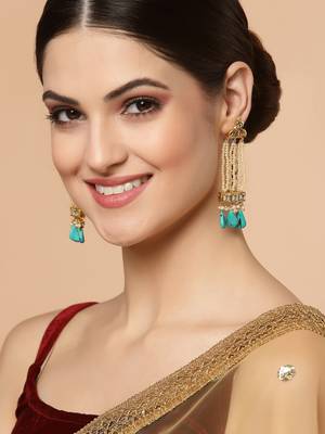 Blue pearl earrings 1