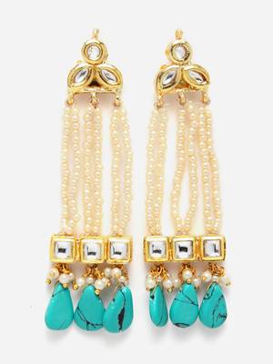 Blue pearl earrings 3