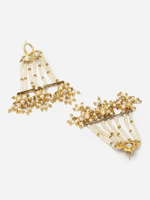 Gold pearl earrings 4