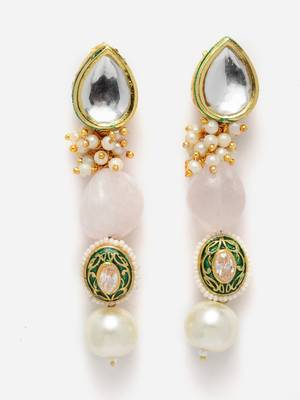 Green pearl earrings 3