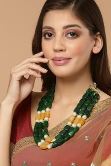 Green pearl necklaces