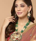 Green pearl necklace-sets