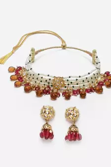 Red pearl necklace-sets