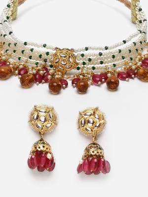 Red pearl necklace-sets 4