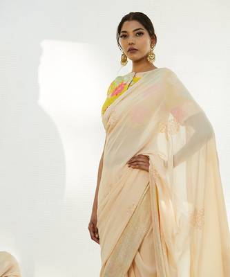 Light Peach Saree Set 7