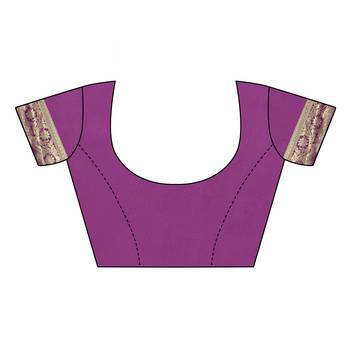 Purple woven banarasi silk saree with blouse 4