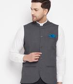 Multicolor plain poly ryon nehru jacket