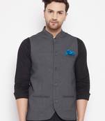 Multicolor plain poly ryon nehru jacket