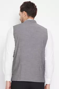 Multicolor plain poly ryon nehru jacket