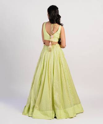 lime green Sorbet Lehenga 7