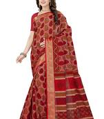 CLASSICATE from the house of The Chennai Silks Red Printed Gadwal Pure cotton Saree With Running Blouse