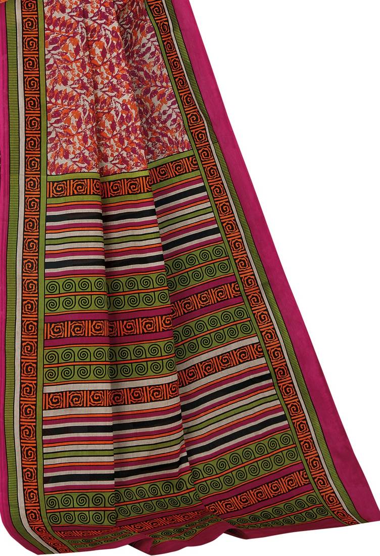 CLASSICATE from the house of The Chennai Silks Multicolor Printed Daily Wear Pure Cotton Saree With Running Blouse