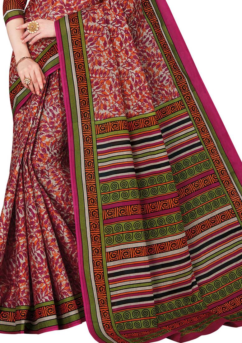 CLASSICATE from the house of The Chennai Silks Multicolor Printed Daily Wear Pure Cotton Saree With Running Blouse