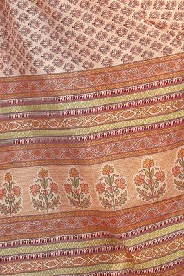 CLASSICATE from the house of The Chennai Silks Beige Printed Gadwal Pure Cotton Saree With Running Blouse 5