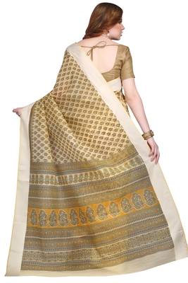 CLASSICATE from the house of The Chennai Silks Yellow Printed Gadwal Pure Cotton Saree With Running Blouse 2