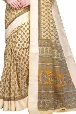 CLASSICATE from the house of The Chennai Silks Yellow Printed Gadwal Pure Cotton Saree With Running Blouse 3
