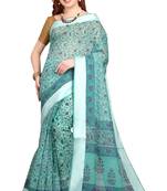CLASSICATE from the house of The Chennai Silks Light Blue Printed Gadwal Pure Cotton Saree With Running Blouse