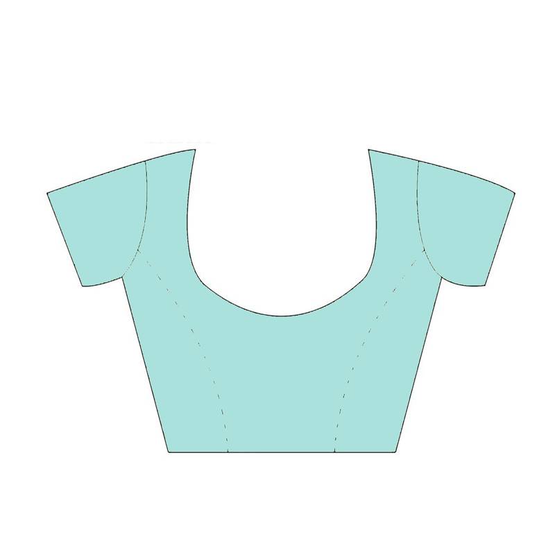 CLASSICATE from the house of The Chennai Silks Light Blue Printed Gadwal Pure Cotton Saree With Running Blouse