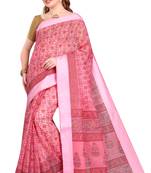 CLASSICATE from the house of The Chennai Silks Pink Printed Gadwal Pure Cotton Saree With Running Blouse