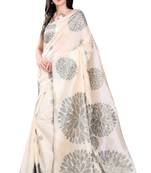 CLASSICATE from the house of The Chennai Silks Cream Woven Chanderi Cotton Saree With Running Blouse