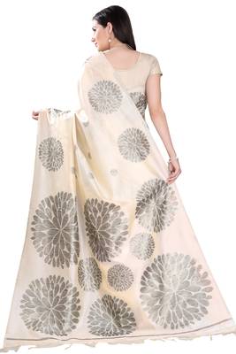 CLASSICATE from the house of The Chennai Silks Cream Woven Chanderi Cotton Saree With Running Blouse 2