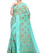CLASSICATE from the house of The Chennai Silks Green Printed Bollywood Pure Cotton Saree With Running Blouse