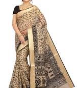 CLASSICATE from the house of The Chennai Silks Beige Printed Bollywood Pure Cotton Saree With Running Blouse