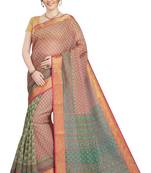 CLASSICATE from the house of The Chennai Silks Beige Printed Gadwal Pure Cotton Saree With Running Blouse