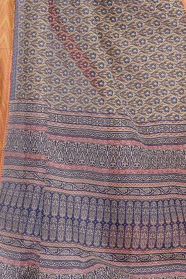 CLASSICATE from the house of The Chennai Silks Beige Printed Gadwal Pure cotton Saree With Running Blouse 5
