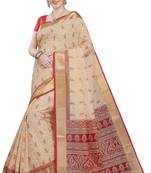 CLASSICATE from the house of The Chennai Silks Beige Printed Gadwal Pure Cotton Saree With Running Blouse
