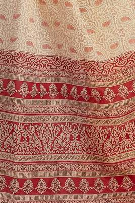 CLASSICATE from the house of The Chennai Silks Beige Printed Gadwal Pure Cotton Saree With Running Blouse 5