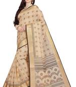 CLASSICATE from the house of The Chennai Silks Beige Printed Gadwal Pure cotton Saree With Running Blouse