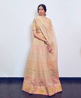 Chanderi Multicolour Lehenga Set 1