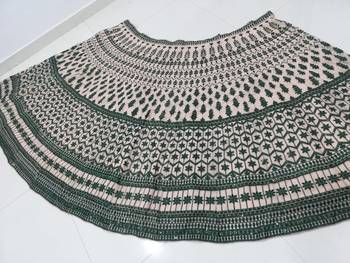 Chiku and Dark-green Dori, Sequins Embroidered georgette semi stitched Party wear lehenga choli 3