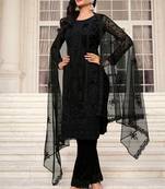 Black embroidered net salwar