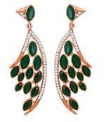 Green crystal earrings