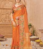Mustard Silk Weaving Jacquard Designer Saree