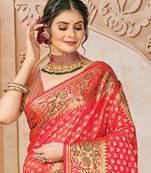 Pink Silk Weaving Jacquard Designer Saree