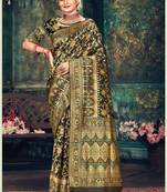 Black Banarasi Silk Weaving Jacquard Designer Saree