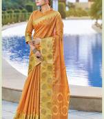 Yellow Organza Weaving Designer Saree