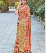 Red Organza Weaving Designer Saree