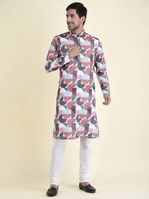 Tabard Maroon plain cotton kurta-pajama 1